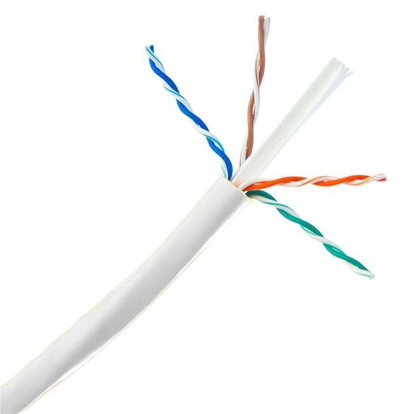 Aish Bulk Cat6a White Ethernet Cable with 10 Gig Solid; UTP; 500Mhz; 23 AWG; Spool; 1000 ft. AI981748